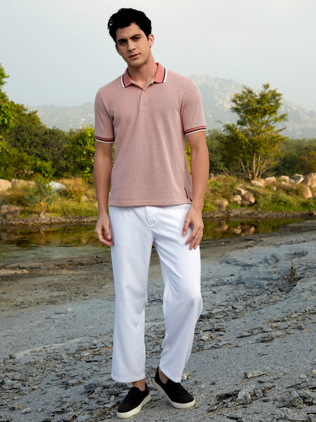 Duo-Hue Knit Polo T-Shirt