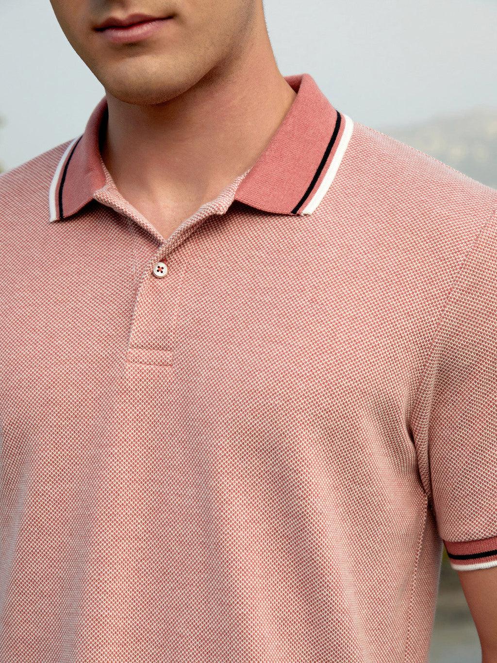 Duo-Hue Knit Polo T-Shirt