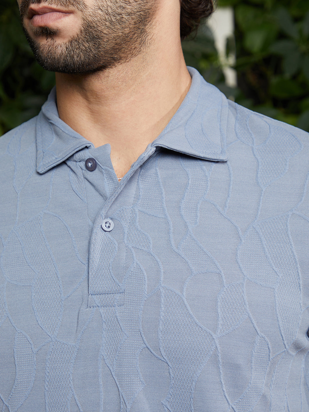 Veined-Tactile Polo T-Shirt