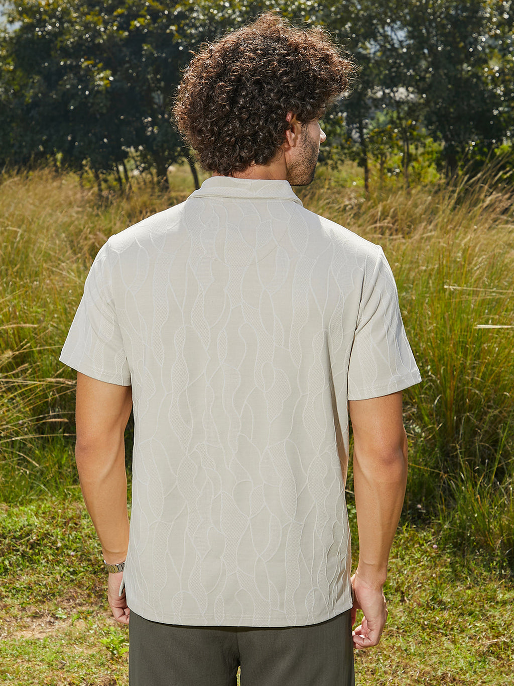 Veined-Tactile Polo T-Shirt