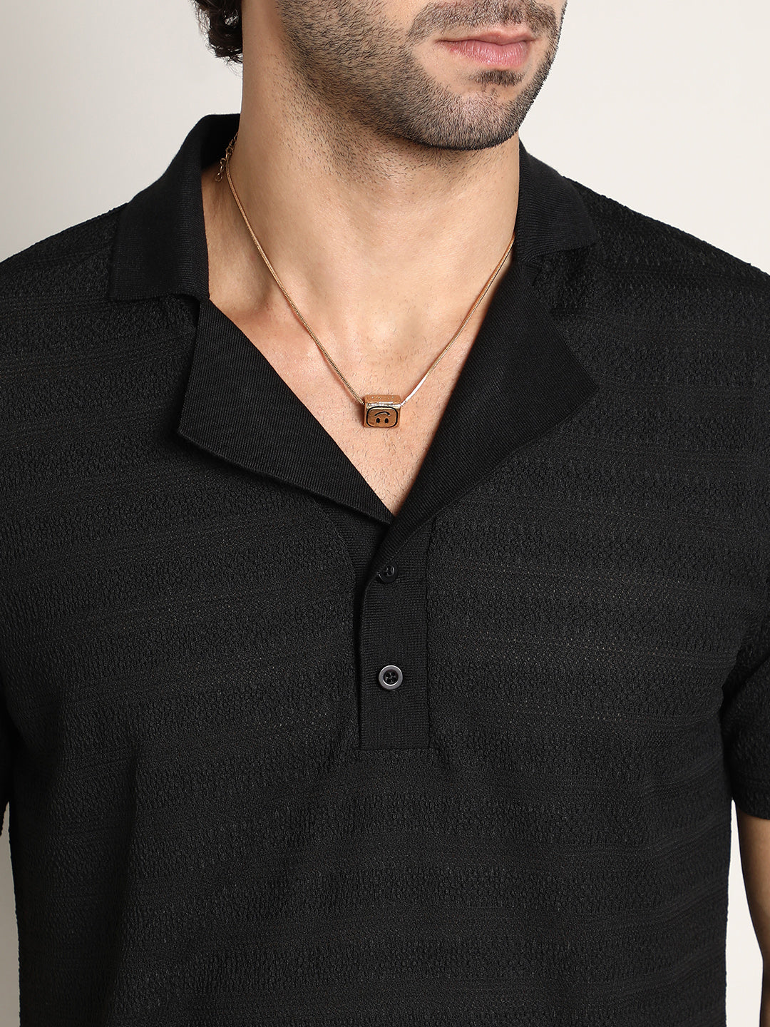 Panel-Tactile Cuban Polo T-Shirt