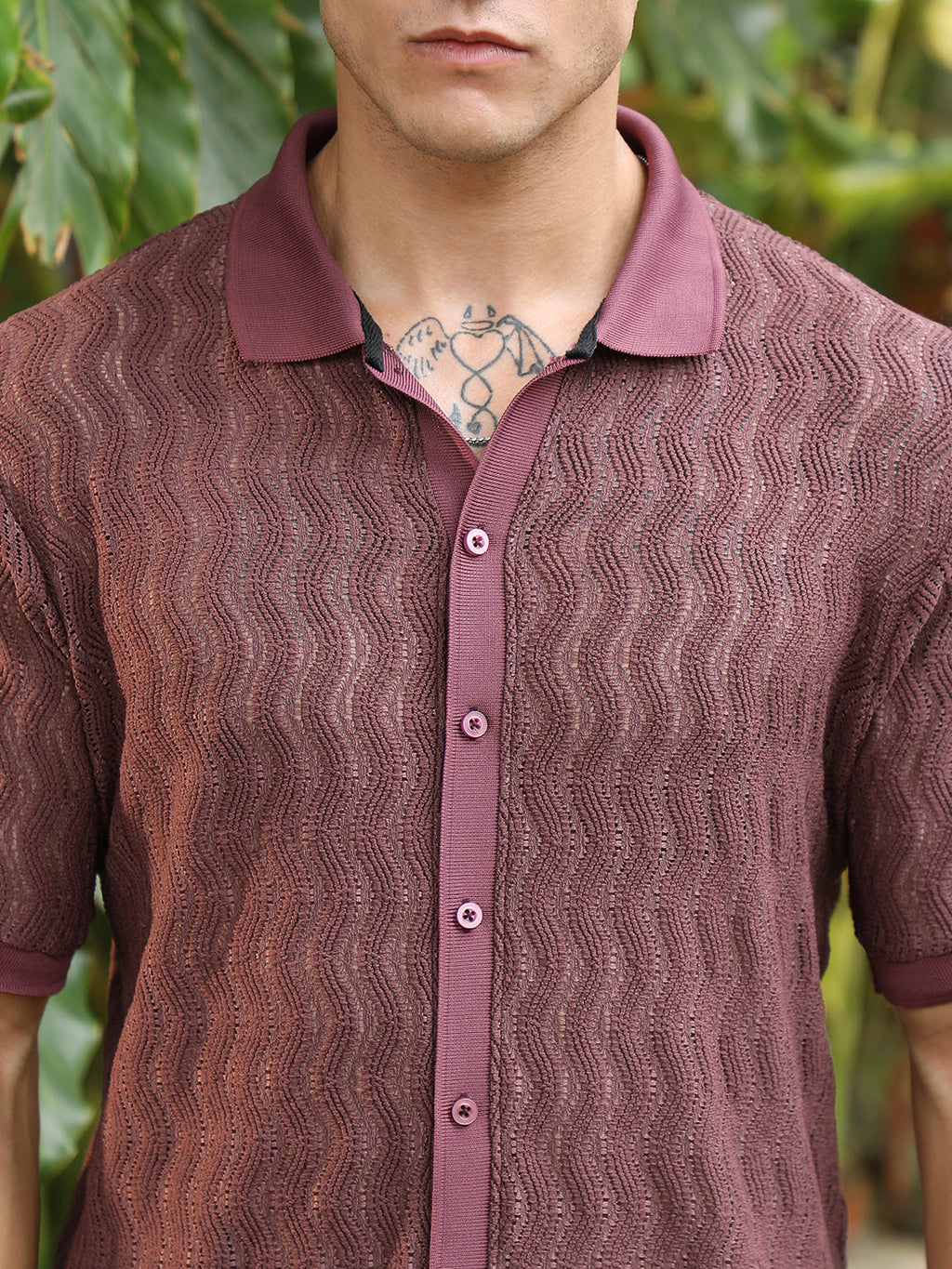 Swirl-Knit Polo Shirt