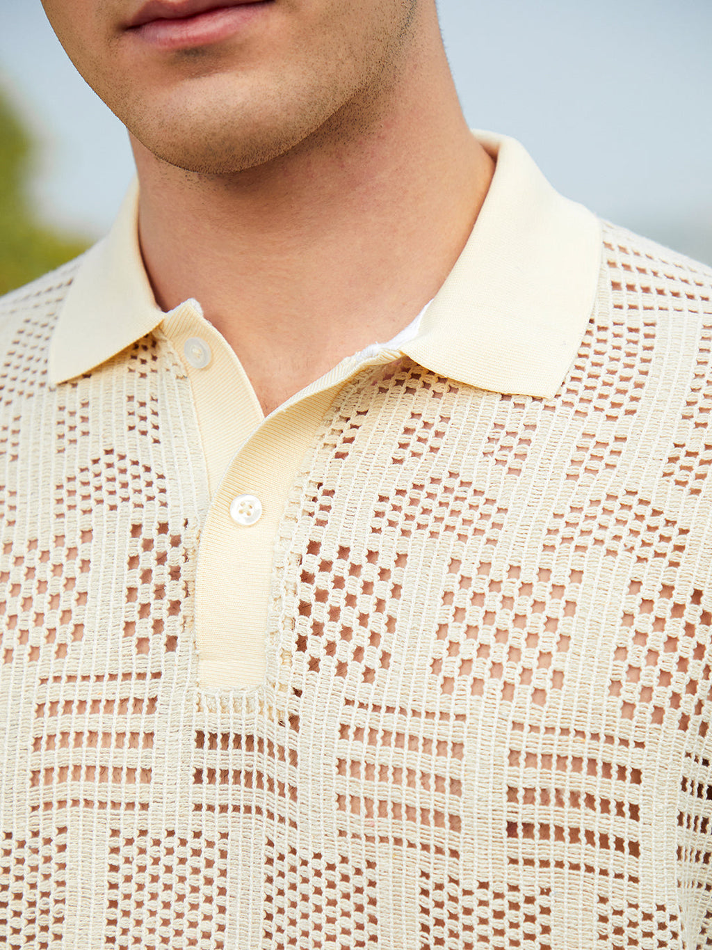 Geo-Boho Oversized Polo T-Shirt