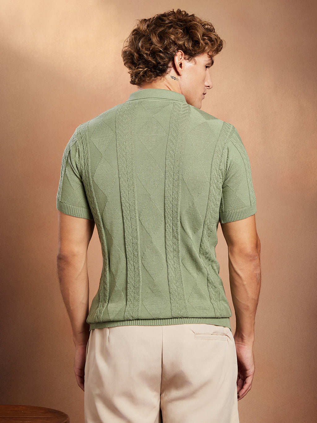 Argyle-Tactile Polo T-Shirt