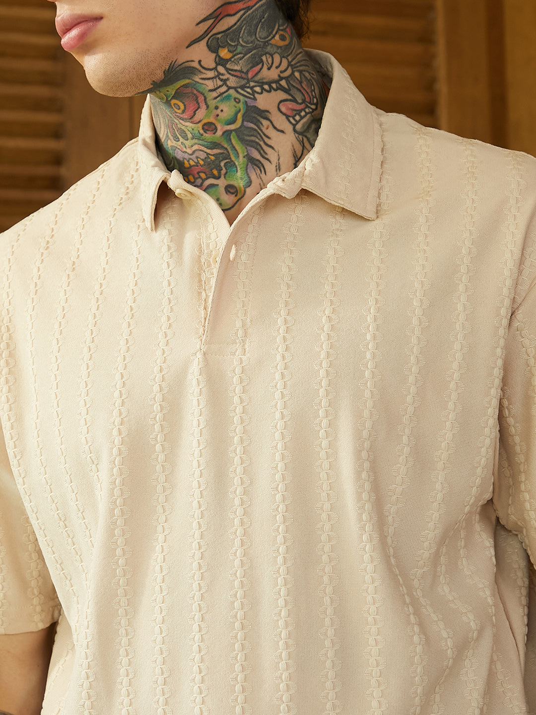 Spiralknot-Tactile Oversized Polo T-Shirt