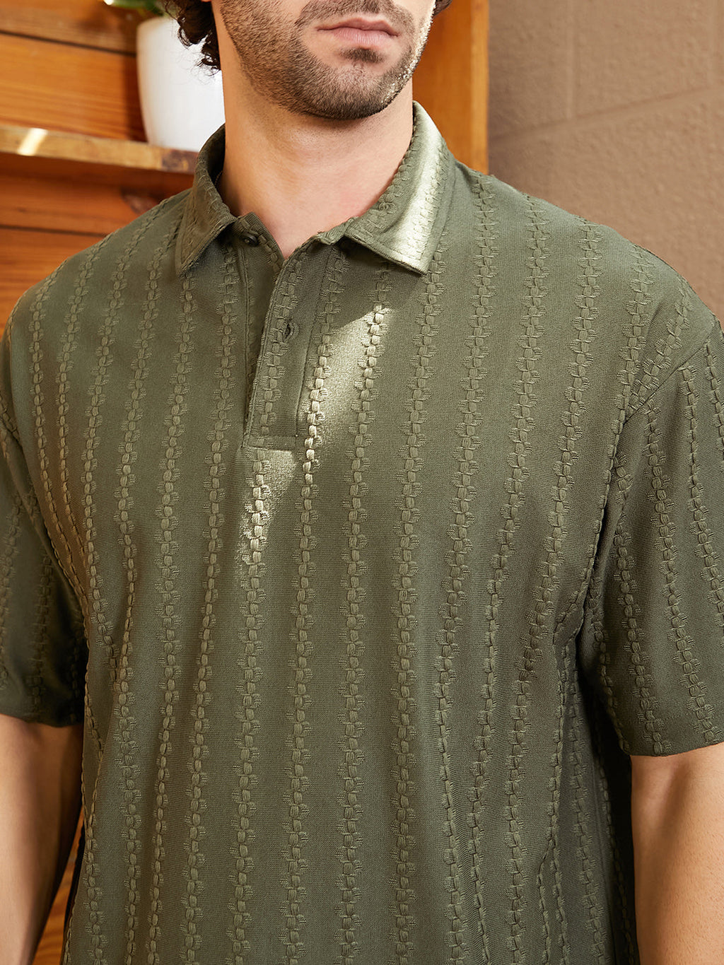 Spiralknot-Tactile Oversized Polo T-Shirt