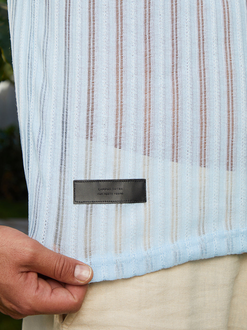 Duo-Striped Relaxed Polo T-Shirt