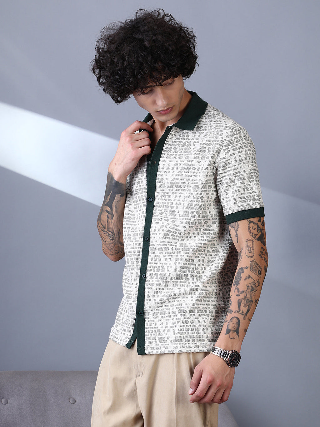 Geometrix-Knit Polo Shirt