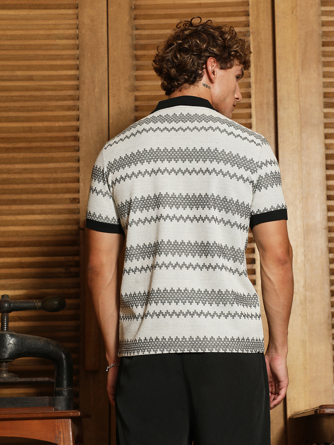 Arched-Knit Polo Shirt