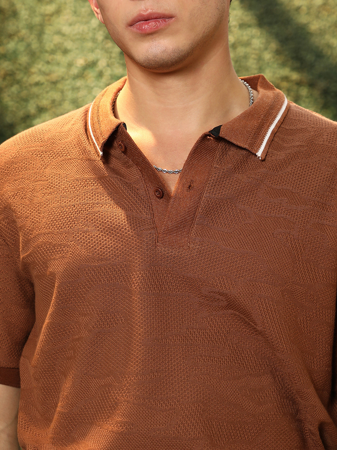 BoTT MARLED KNIT POLO / BROWN BoTT / MARLED KNIT POLO / BROWN