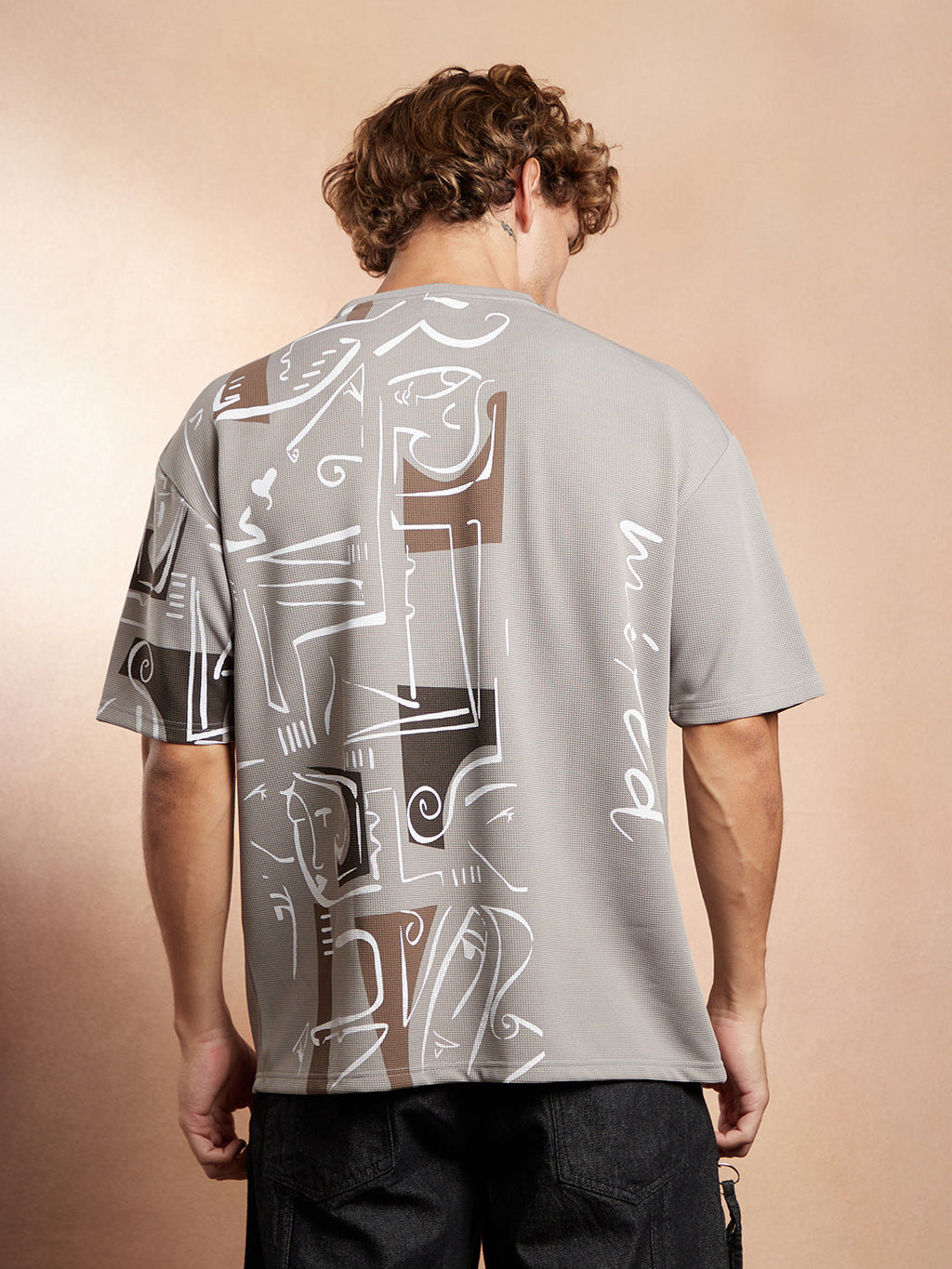 Boxy Folk-Wave T-Shirt