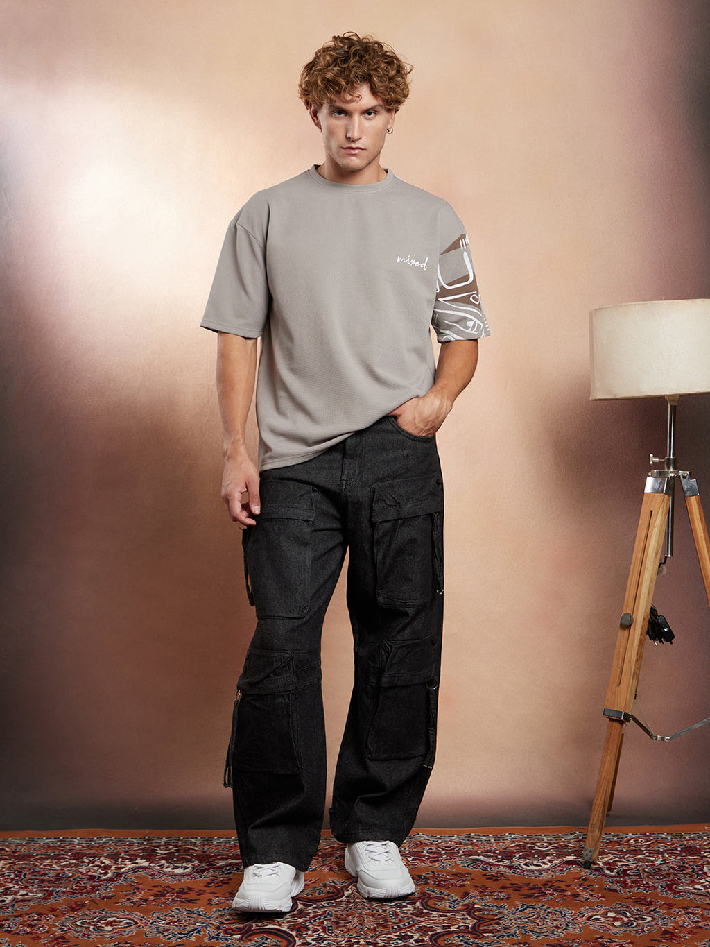 Boxy Folk-Wave T-Shirt