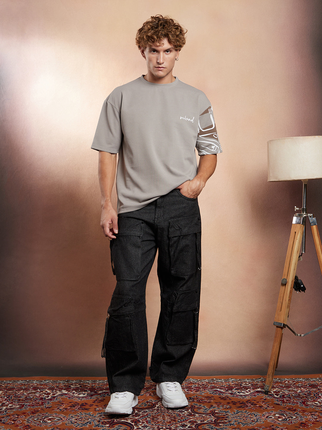 Boxy Folk-Wave T-Shirt