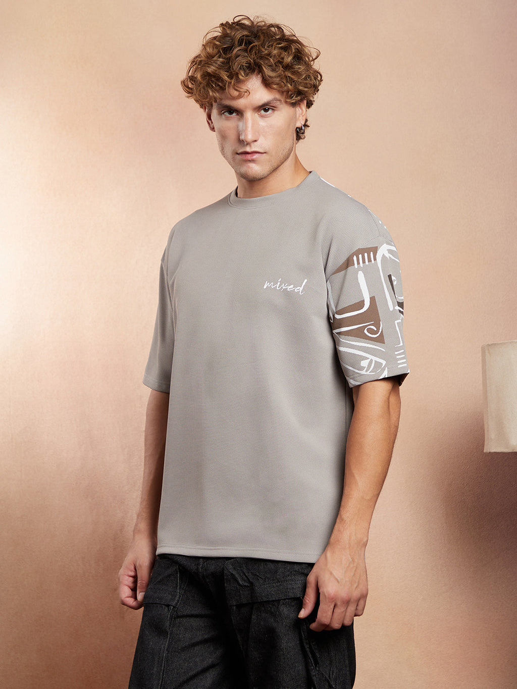 Boxy Folk-Wave T-Shirt