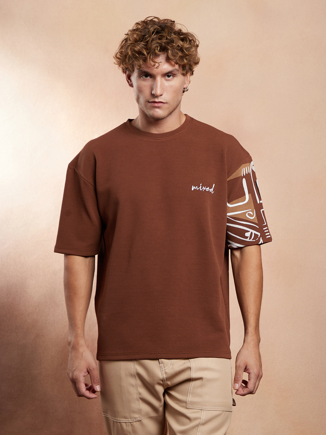Boxy Folk-Wave T-Shirt
