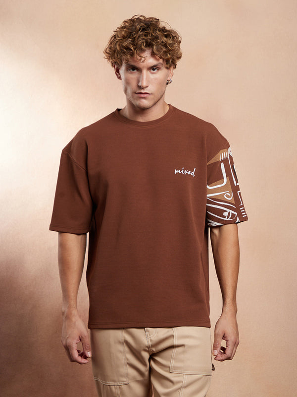 Boxy Folk-Wave T-Shirt