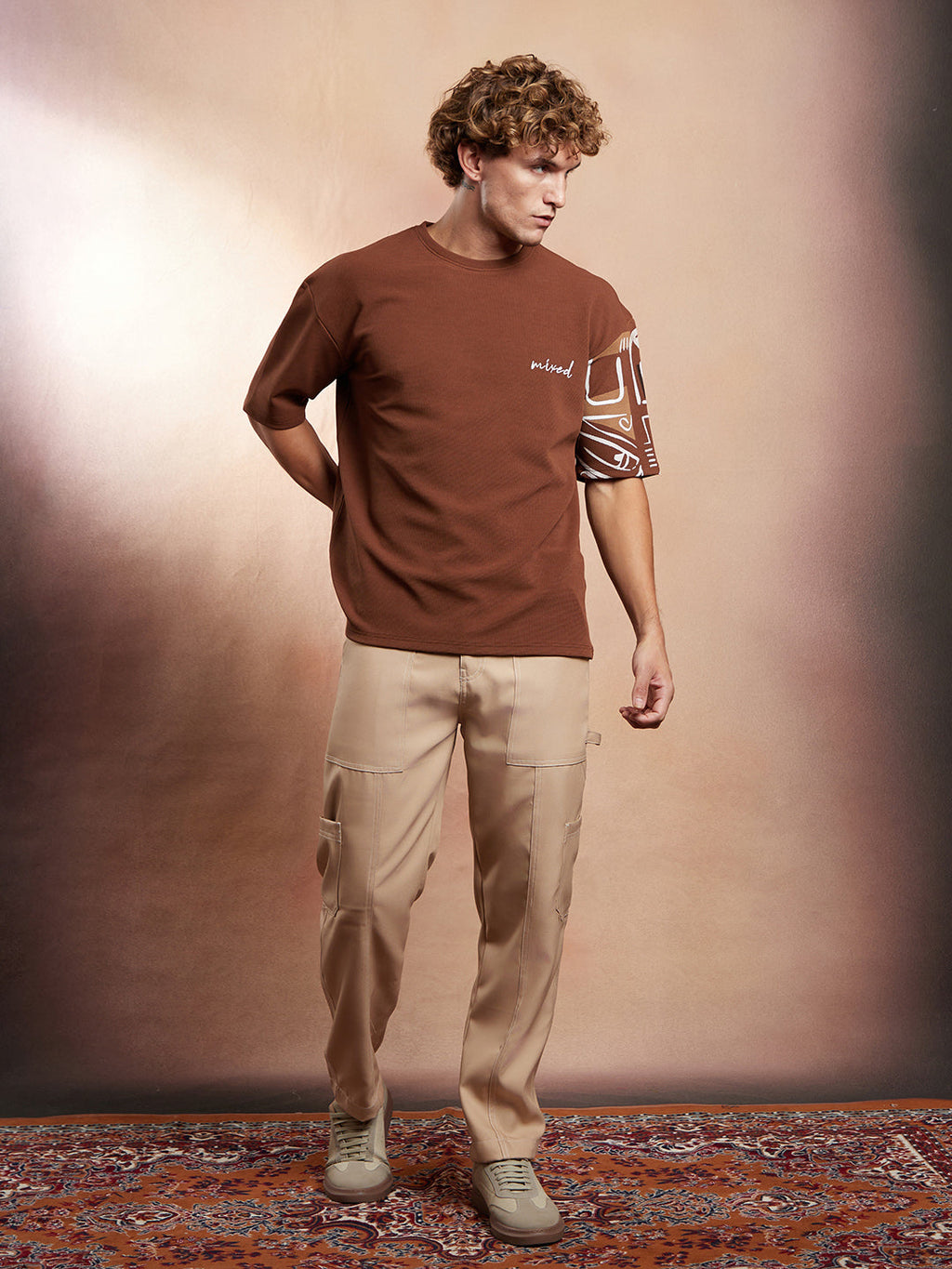 Boxy Folk-Wave T-Shirt