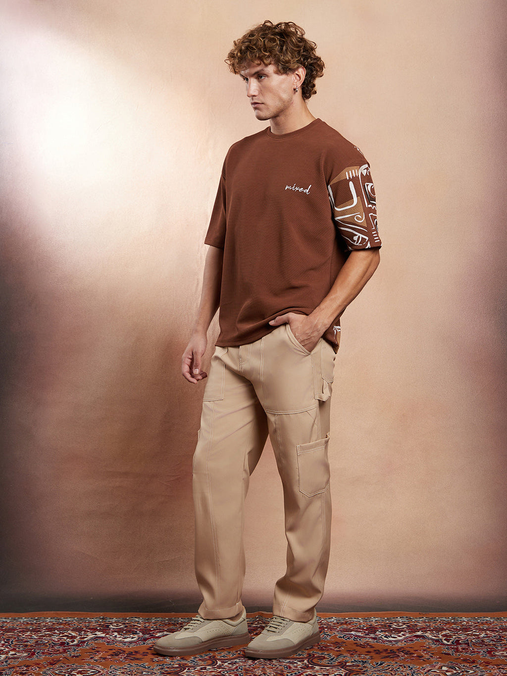 Boxy Folk-Wave T-Shirt