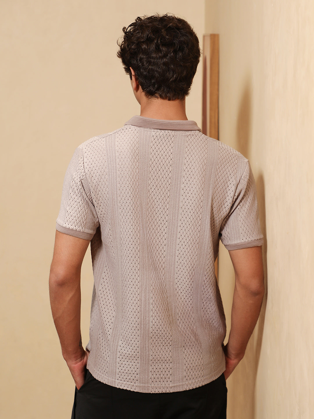 Marquise-Panel Jacquard Polo T-Shirt