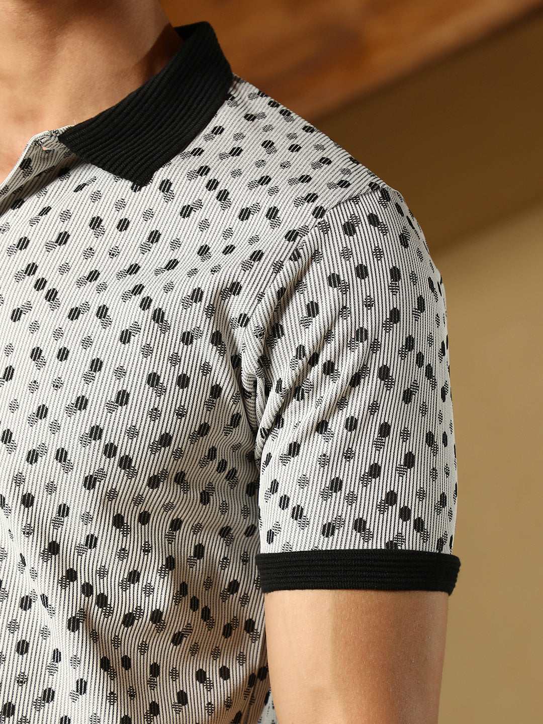 Shadowed-Polka Polo T-Shirt