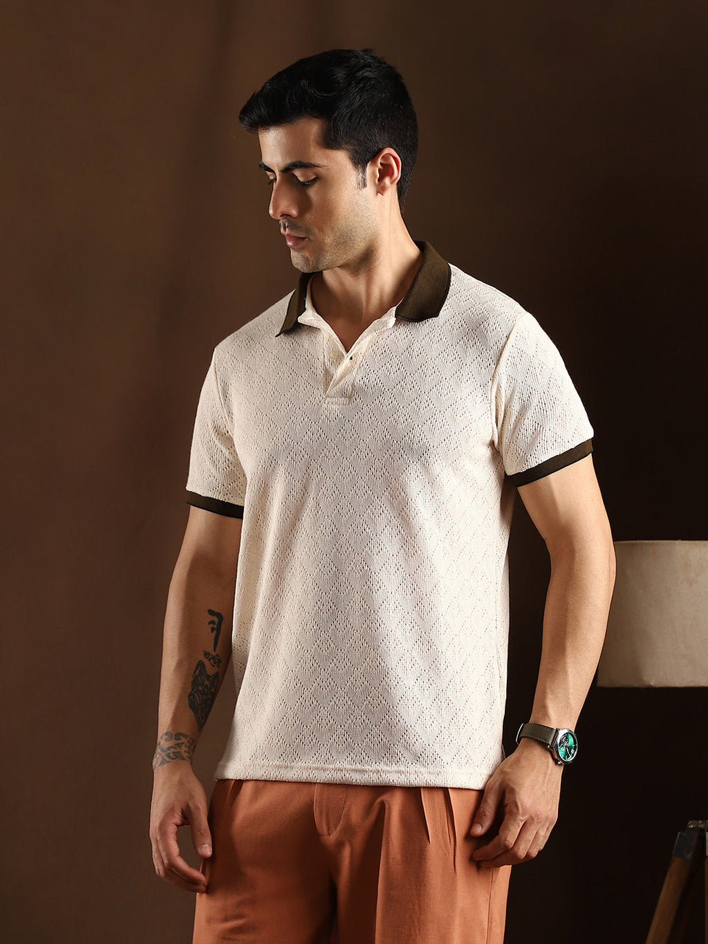Contrast Quad Polo T-Shirt