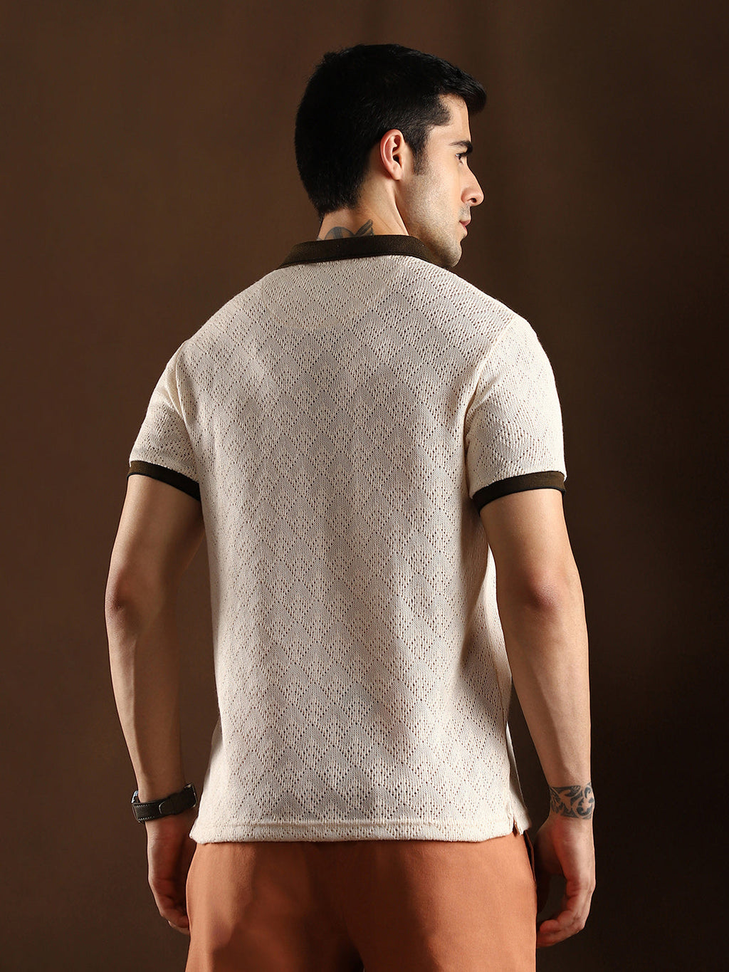 Contrast Quad Polo T-Shirt