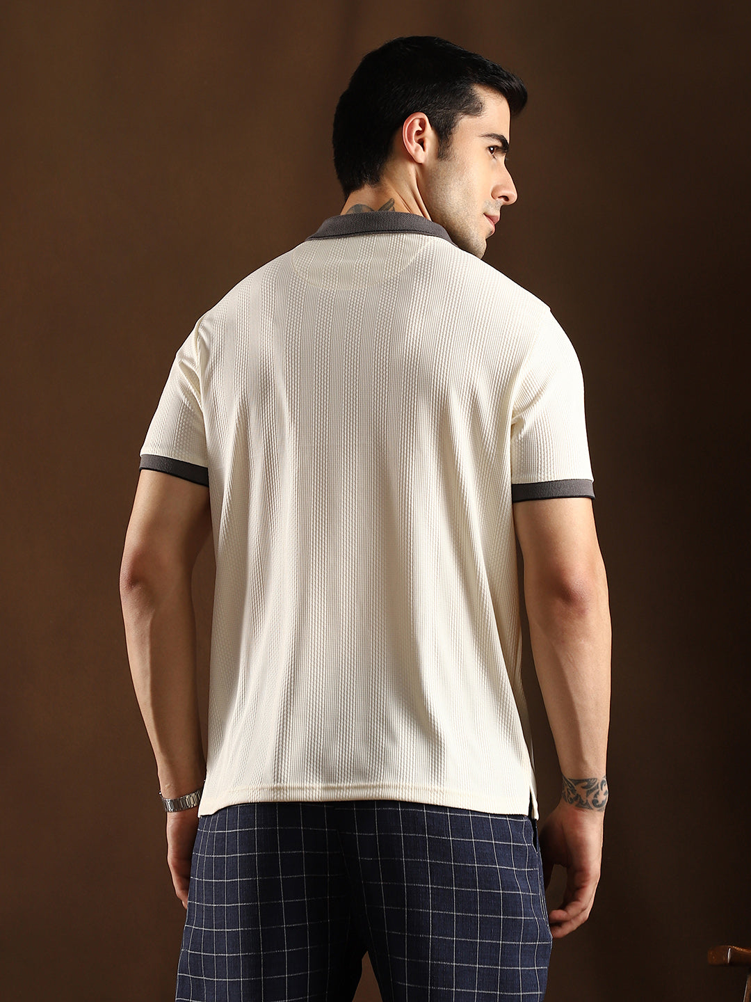 Contrast Trough Polo T-Shirt