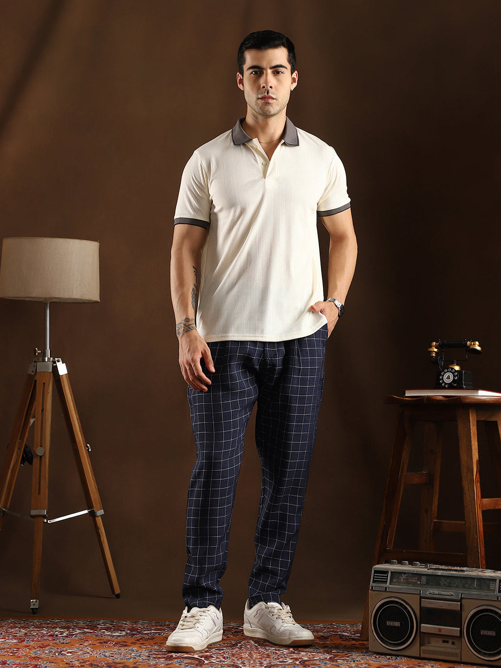 Contrast Trough Polo T-Shirt