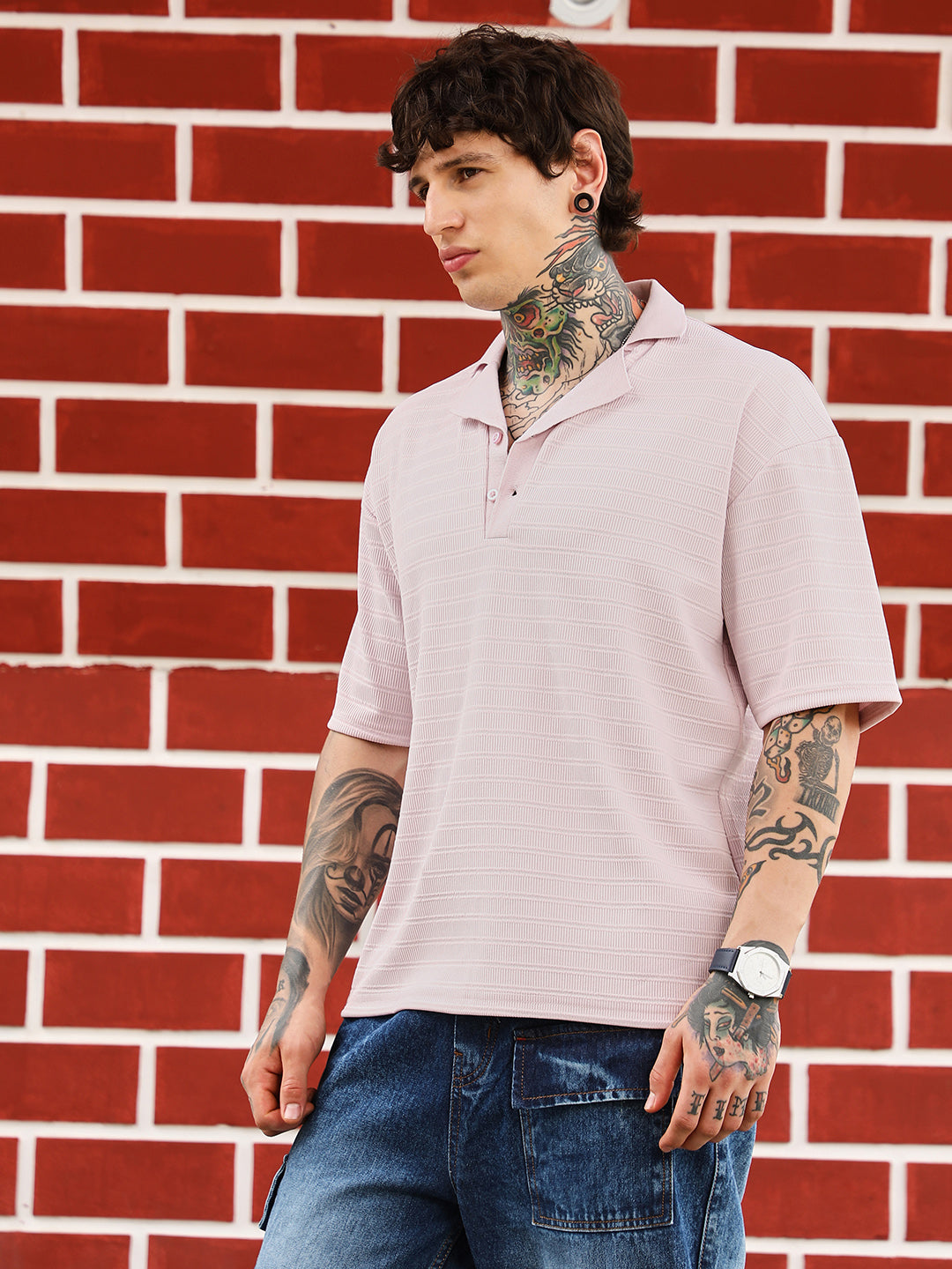 Coil-Tactile Cuban Polo T-Shirt