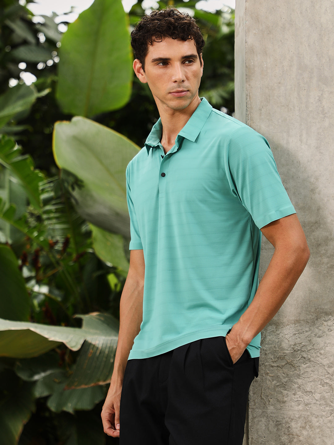 Seamless Gradient-Texture Polo T-Shirt