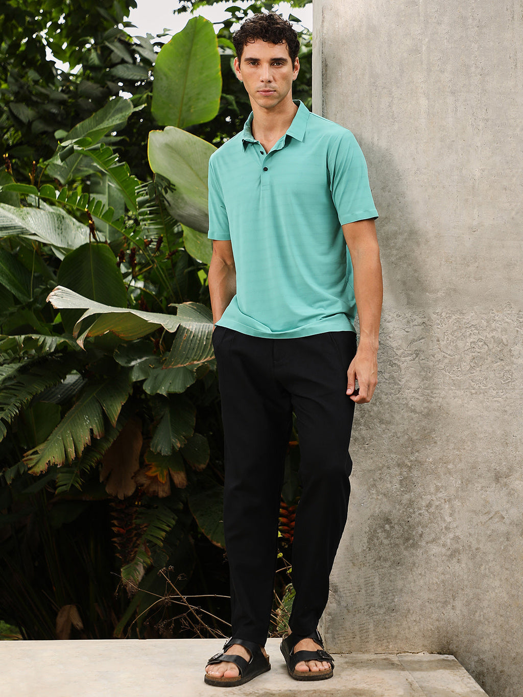 Seamless Gradient-Texture Polo T-Shirt