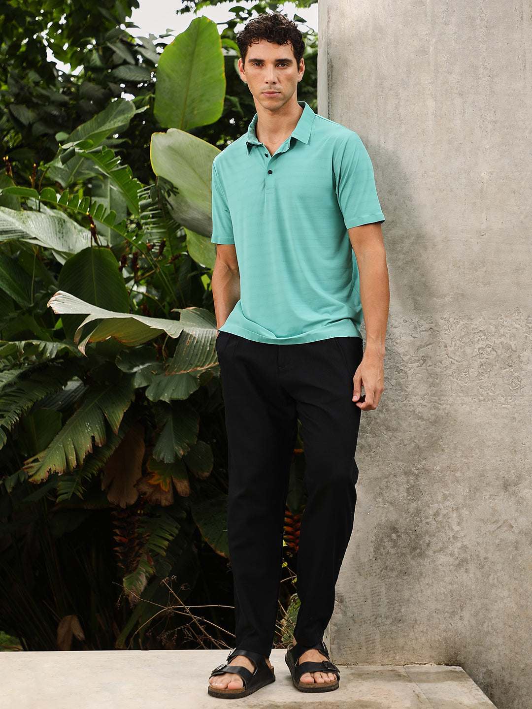 Seamless Gradient-Texture Polo T-Shirt