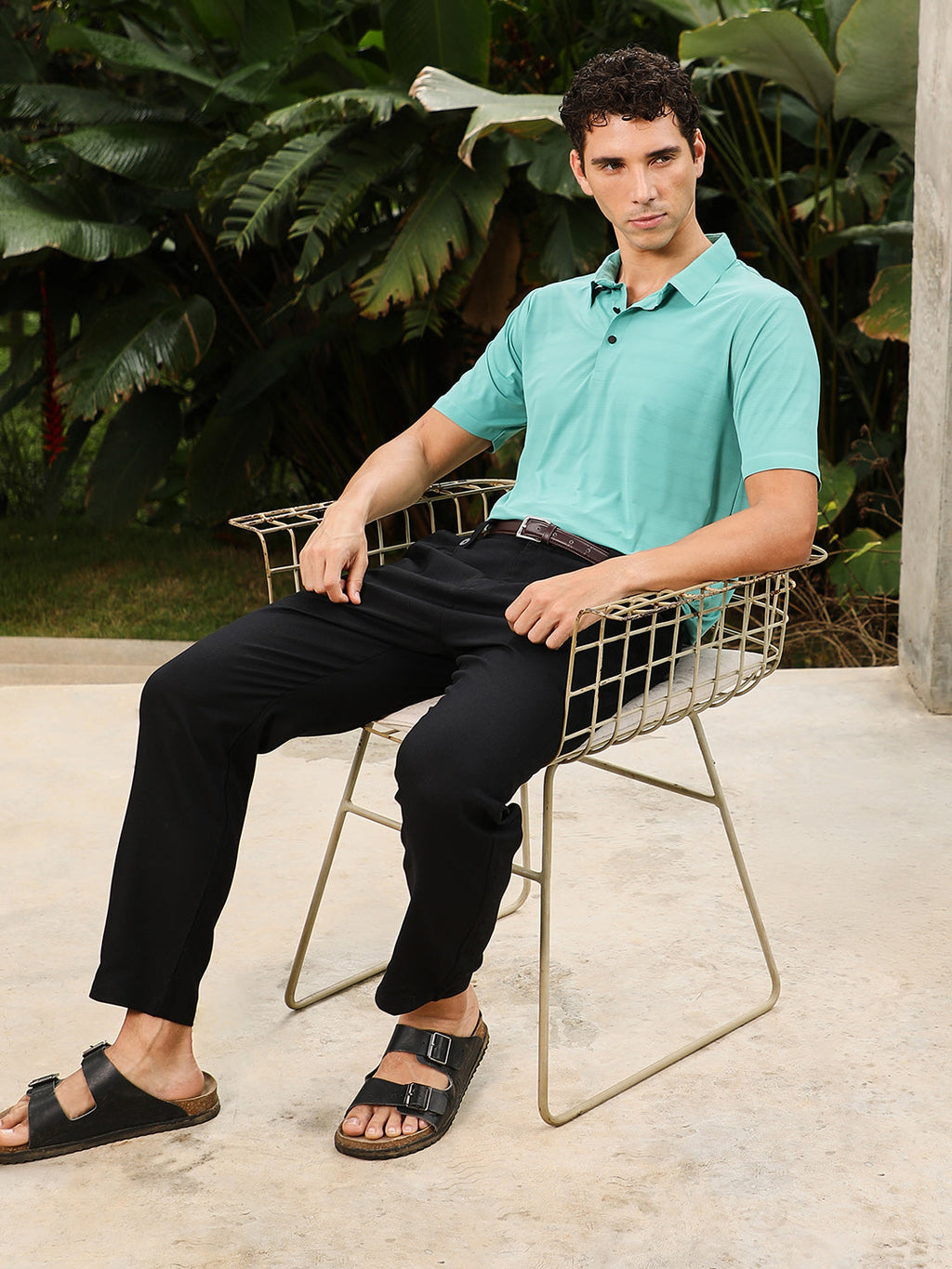 Seamless Gradient-Texture Polo T-Shirt