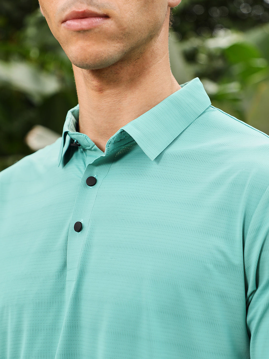 Seamless Gradient-Texture Polo T-Shirt