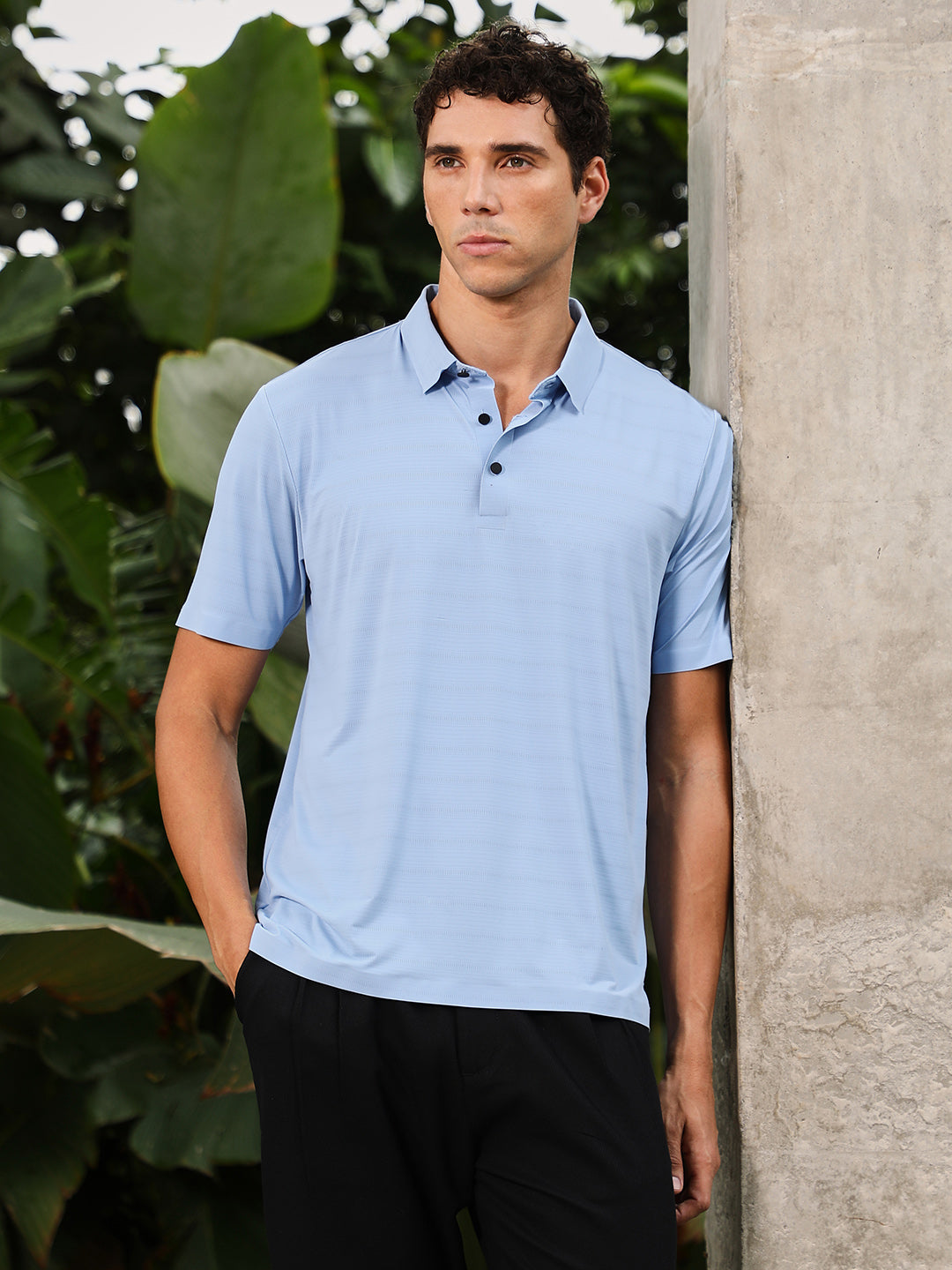 Seamless Gradient-Texture Polo T-Shirt