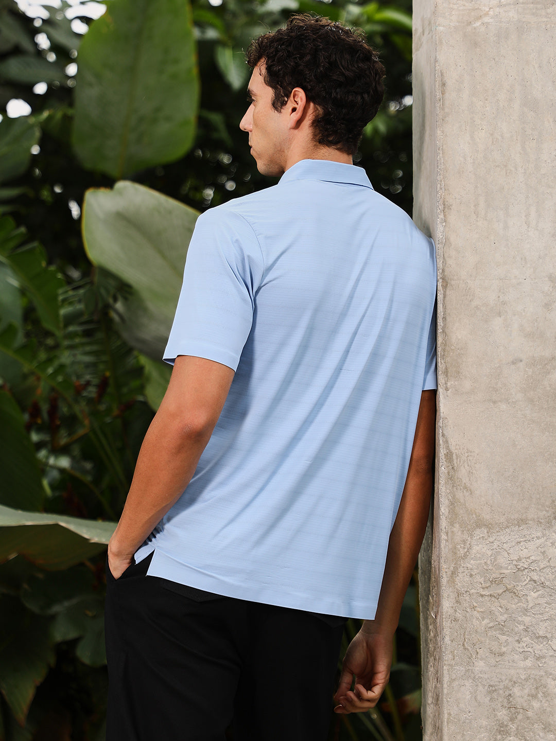 Seamless Gradient-Texture Polo T-Shirt