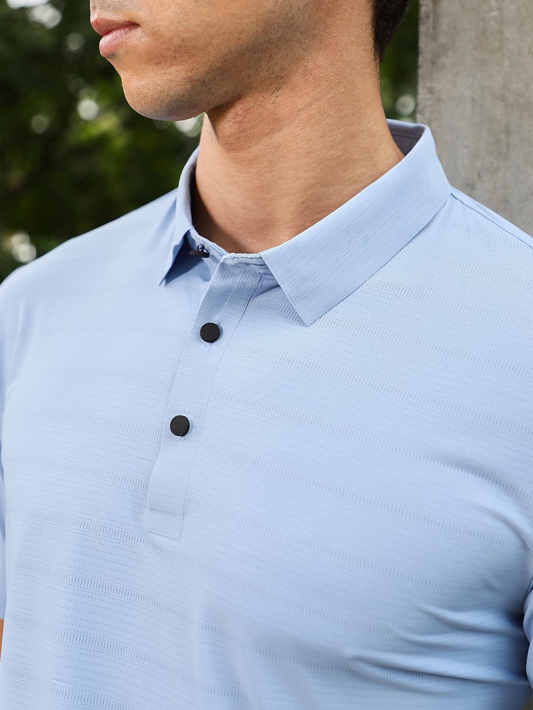 Seamless Gradient-Texture Polo T-Shirt