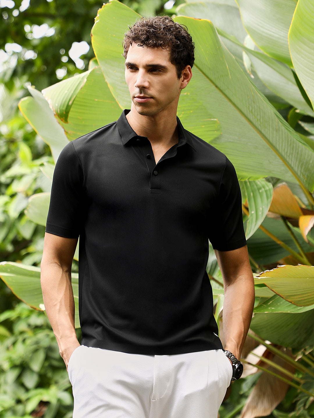 Seamless Knit Polo T-Shirt