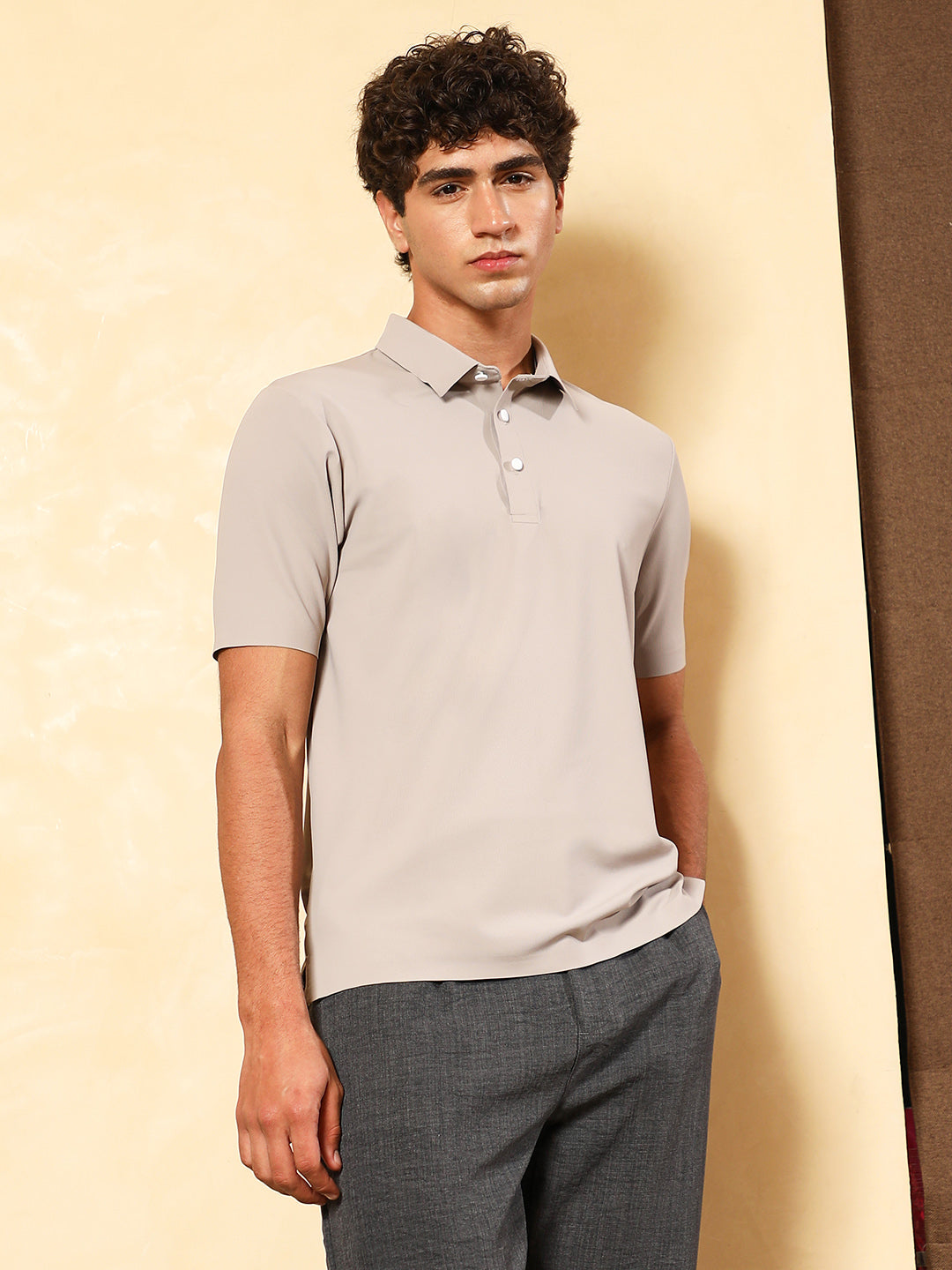 Seamless Grid Polo T-Shirt