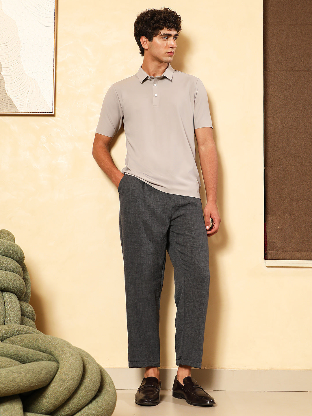 Seamless Grid Polo T-Shirt