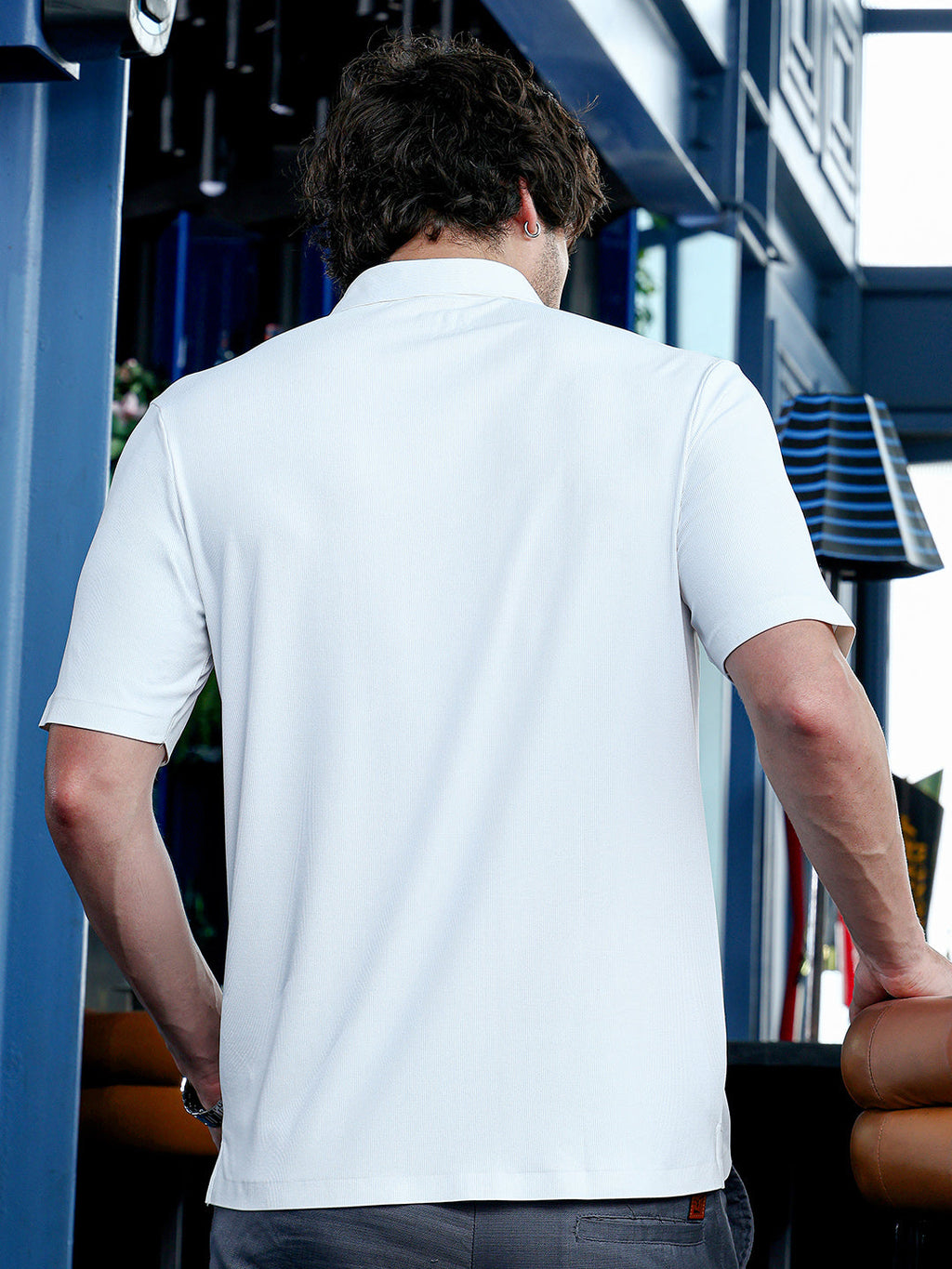 Seamless Ribbed Polo T-Shirt