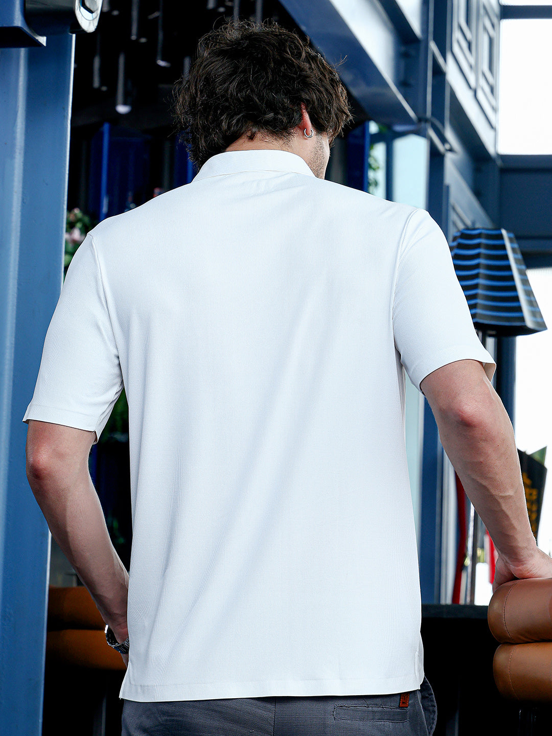 Seamless Ribbed Polo T-Shirt