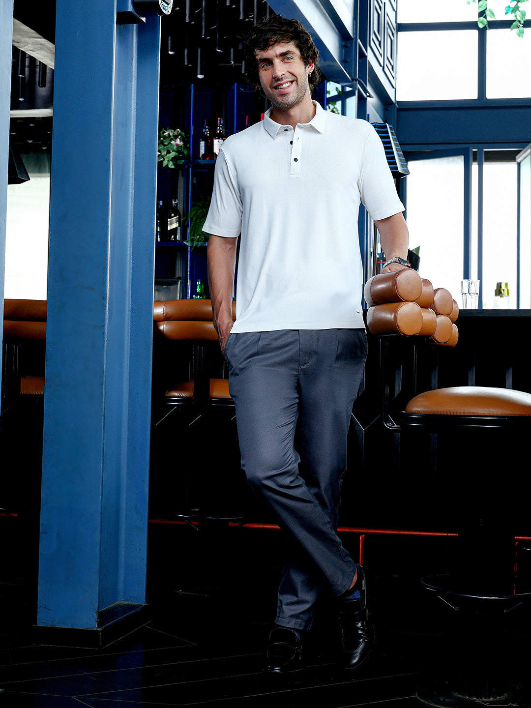 Seamless Ribbed Polo T-Shirt