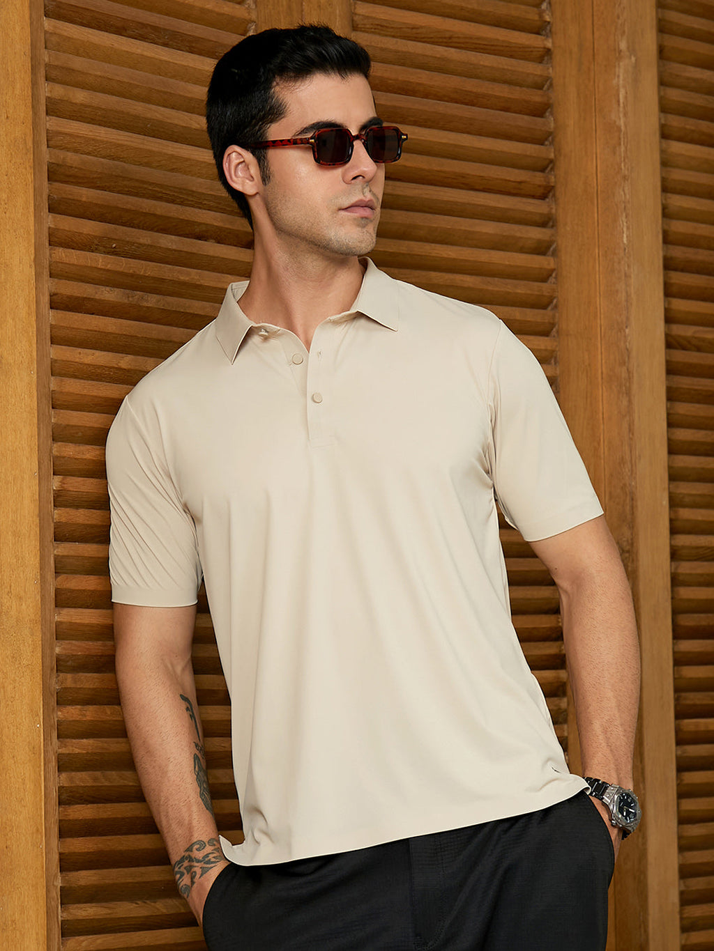 Seamless Solid Polo T-Shirt