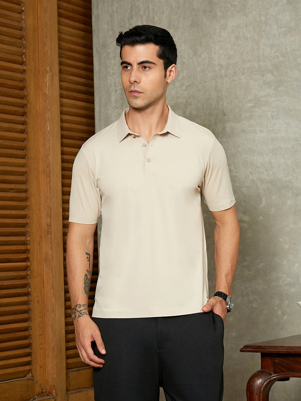 Seamless Solid Polo T-Shirt