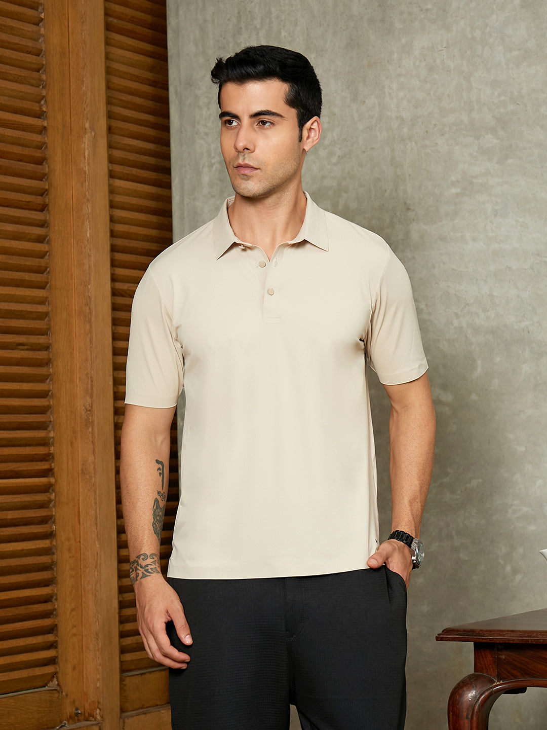 Seamless Solid Polo T-Shirt