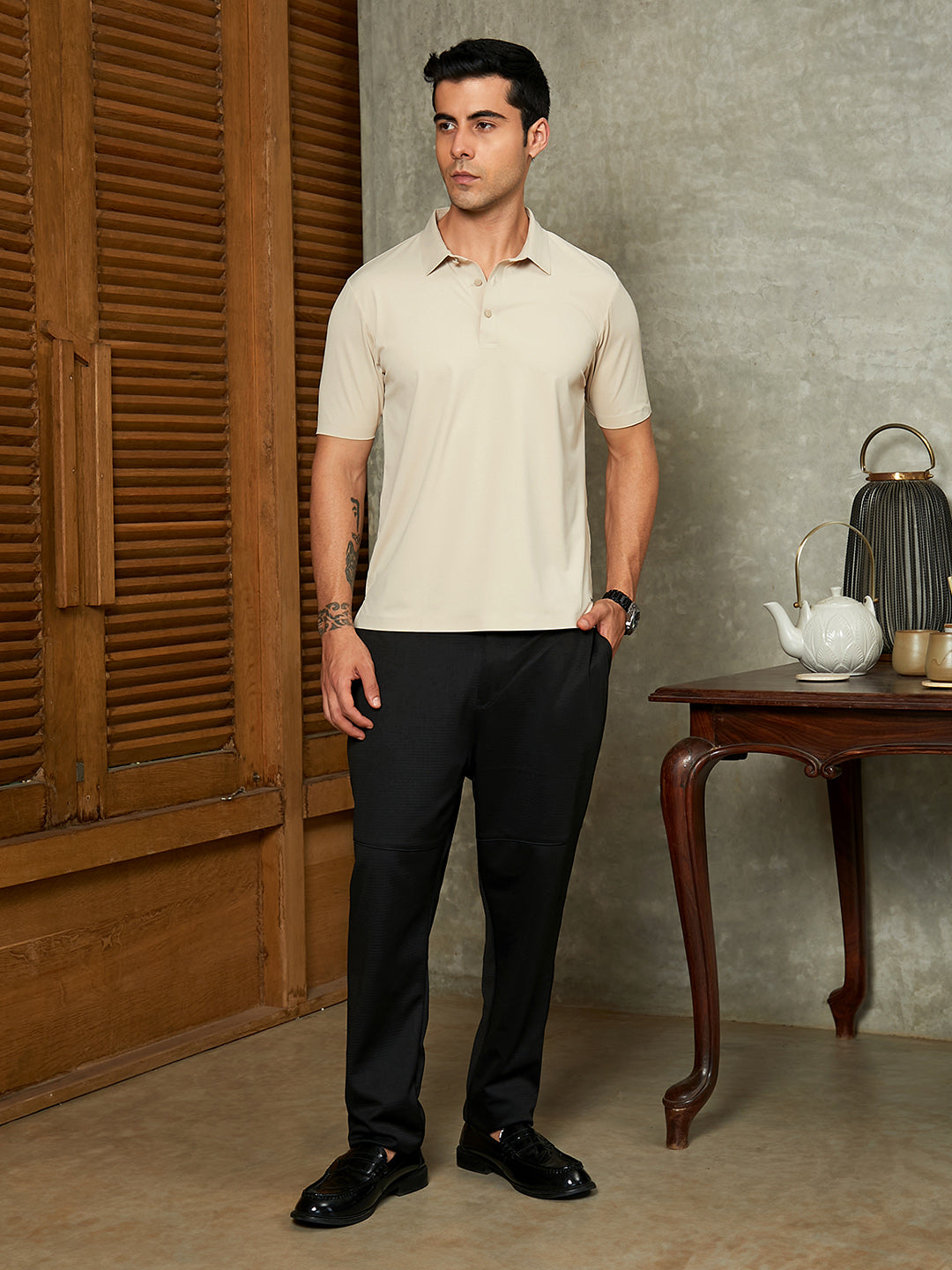 Seamless Solid Polo T-Shirt