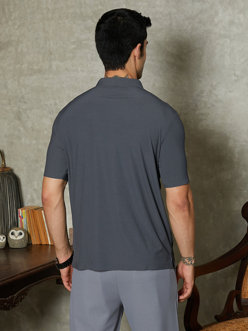 Seamless Striped Polo T-Shirt