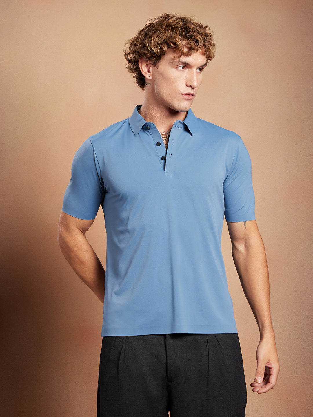 Seamless Solid Polo T-Shirt