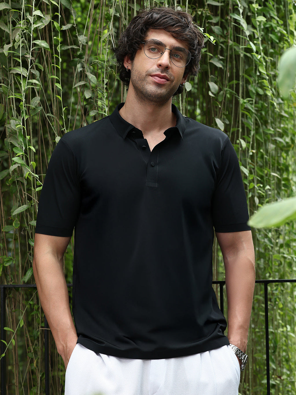 Seamless Solid Polo T-Shirt